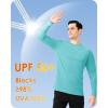 imageBoladeci Mens UPF 50 Sun Protection UV SPF Shirts Long Sleeve Lightweight Quick Dry Swim TShirts Rash GuardAqua Blue
