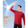 imageBoladeci Mens UPF 50 Sun Protection UV SPF Shirts Long Sleeve Lightweight Quick Dry Swim TShirts Rash GuardTomato Red