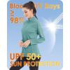 imageBoladeci Womens 14 Zip UPF 50 Sun Shirts Long Sleeve Golf Shirts UV Protection Lightweight Swim Athletic Tops Quick DryGray Green