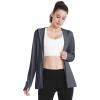 imageBoladeci Womens Athletic Jackets Lightweight UPF 50 Sun Shirts Long Sleeve Full Zip Up Quick Dry Running Workout JacketsDark Grey