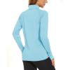 imageBoladeci Womens Athletic Jackets Lightweight UPF 50 Sun Shirts Long Sleeve Full Zip Up Quick Dry Running Workout JacketsLight Blue