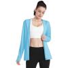 imageBoladeci Womens Athletic Jackets Lightweight UPF 50 Sun Shirts Long Sleeve Full Zip Up Quick Dry Running Workout JacketsLight Blue