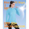 imageBoladeci Womens Athletic Jackets Lightweight UPF 50 Sun Shirts Long Sleeve Full Zip Up Quick Dry Running Workout JacketsLight Blue