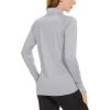 imageBoladeci Womens Athletic Jackets Lightweight UPF 50 Sun Shirts Long Sleeve Full Zip Up Quick Dry Running Workout JacketsLight Grey