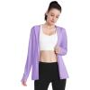 imageBoladeci Womens Athletic Jackets Lightweight UPF 50 Sun Shirts Long Sleeve Full Zip Up Quick Dry Running Workout JacketsLight Purple
