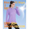 imageBoladeci Womens Athletic Jackets Lightweight UPF 50 Sun Shirts Long Sleeve Full Zip Up Quick Dry Running Workout JacketsLight Purple