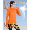 imageBoladeci Womens Athletic Jackets Lightweight UPF 50 Sun Shirts Long Sleeve Full Zip Up Quick Dry Running Workout JacketsOrange