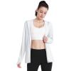 imageBoladeci Womens Athletic Jackets Lightweight UPF 50 Sun Shirts Long Sleeve Full Zip Up Quick Dry Running Workout JacketsWhite