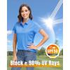 imageBoladeci Womens Golf Polo Shirts Short Sleeve UPF 50 Sun Protection 4Button Collared Tennis TopsAzure