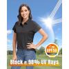 imageBoladeci Womens Golf Polo Shirts Short Sleeve UPF 50 Sun Protection 4Button Collared Tennis TopsBlack