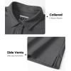 imageBoladeci Womens Golf Polo Shirts Short Sleeve UPF 50 Sun Protection 4Button Collared Tennis TopsDark Grey