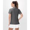 imageBoladeci Womens Golf Polo Shirts Short Sleeve UPF 50 Sun Protection 4Button Collared Tennis TopsDark Grey