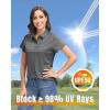 imageBoladeci Womens Golf Polo Shirts Short Sleeve UPF 50 Sun Protection 4Button Collared Tennis TopsDark Grey