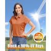 imageBoladeci Womens Golf Polo Shirts Short Sleeve UPF 50 Sun Protection 4Button Collared Tennis TopsDark Orange