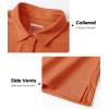 imageBoladeci Womens Golf Polo Shirts Short Sleeve UPF 50 Sun Protection 4Button Collared Tennis TopsDark Orange