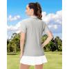 imageBoladeci Womens Golf Polo Shirts Short Sleeve UPF 50 Sun Protection 4Button Collared Tennis TopsLight Grey