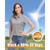 imageBoladeci Womens Golf Polo Shirts Short Sleeve UPF 50 Sun Protection 4Button Collared Tennis TopsLight Grey