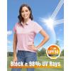 imageBoladeci Womens Golf Polo Shirts Short Sleeve UPF 50 Sun Protection 4Button Collared Tennis TopsLightpink