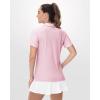 imageBoladeci Womens Golf Polo Shirts Short Sleeve UPF 50 Sun Protection 4Button Collared Tennis TopsLightpink