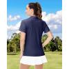 imageBoladeci Womens Golf Polo Shirts Short Sleeve UPF 50 Sun Protection 4Button Collared Tennis TopsNavy