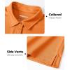 imageBoladeci Womens Golf Polo Shirts Short Sleeve UPF 50 Sun Protection 4Button Collared Tennis TopsOrange