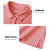 imageBoladeci Womens Golf Polo Shirts Short Sleeve UPF 50 Sun Protection 4Button Collared Tennis TopsPink