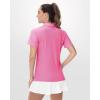 imageBoladeci Womens Golf Polo Shirts Short Sleeve UPF 50 Sun Protection 4Button Collared Tennis TopsRose