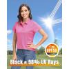 imageBoladeci Womens Golf Polo Shirts Short Sleeve UPF 50 Sun Protection 4Button Collared Tennis TopsRose