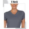 imageBoladeci Womens Short Sleeve V Neck Sun Shirts UPF 50 UV Protection Quick Dry Tees Workout Summer TopsDark Grey