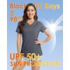 imageBoladeci Womens Short Sleeve V Neck Sun Shirts UPF 50 UV Protection Quick Dry Tees Workout Summer TopsDark Grey