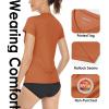 imageBoladeci Womens Short Sleeve V Neck Sun Shirts UPF 50 UV Protection Quick Dry Tees Workout Summer TopsDark Orange