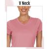 imageBoladeci Womens Short Sleeve V Neck Sun Shirts UPF 50 UV Protection Quick Dry Tees Workout Summer TopsGrey Pink