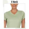 imageBoladeci Womens Short Sleeve V Neck Sun Shirts UPF 50 UV Protection Quick Dry Tees Workout Summer TopsLight Green