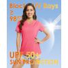 imageBoladeci Womens Short Sleeve V Neck Sun Shirts UPF 50 UV Protection Quick Dry Tees Workout Summer TopsRose Red