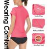 imageBoladeci Womens Short Sleeve V Neck Sun Shirts UPF 50 UV Protection Quick Dry Tees Workout Summer TopsRose Red