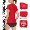 imageBoladeci Womens Short Sleeve V Neck Sun Shirts UPF 50 UV Protection Quick Dry Tees Workout Summer TopsTomato Red
