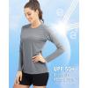 imageBoladeci Womens Sun Shirts UPF 50 UV Protection Rash Guard Long Sleeve Swim Shirts Quick Dry Lightweight Workout Tops01 Dark Gray