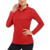 imageBoladeci Womens 14 Zip UPF 50 Sun Shirts Long Sleeve Golf Shirts UV Protection Lightweight Swim Athletic Tops Quick DryTomato Red