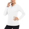 imageBoladeci Womens 14 Zip UPF 50 Sun Shirts Long Sleeve Golf Shirts UV Protection Lightweight Swim Athletic Tops Quick DryWhite