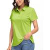 imageBoladeci Womens Golf Polo Shirts Short Sleeve UPF 50 Sun Protection 4Button Collared Tennis TopsFgreen