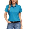 imageBoladeci Womens Golf Polo Shirts Short Sleeve UPF 50 Sun Protection 4Button Collared Tennis TopsTeal