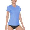imageBoladeci Womens Short Sleeve V Neck Sun Shirts UPF 50 UV Protection Quick Dry Tees Workout Summer TopsLight Blue
