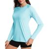 imageBoladeci Womens Sun Shirts UPF 50 UV Protection Rash Guard Long Sleeve Swim Shirts Quick Dry Lightweight Workout Tops01 Light Blue