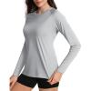 imageBoladeci Womens Sun Shirts UPF 50 UV Protection Rash Guard Long Sleeve Swim Shirts Quick Dry Lightweight Workout Tops01 Light Gray