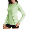 imageBoladeci Womens Sun Shirts UPF 50 UV Protection Rash Guard Long Sleeve Swim Shirts Quick Dry Lightweight Workout Tops01 Light Green