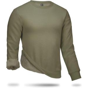 imageBoladeci Mens Crewneck Sweatshirt Fleece Lined Long Sleeve No Hood Winter Thermal Workout Casual Pullover SweatShirts