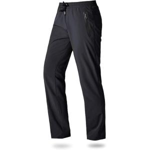 imageBoladeci Mens Joggers Lightweight Quick Dry Casual Athletic Hiking Pants Sweatpants with Pockets Elastic WaistBlack