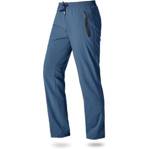 imageBoladeci Mens Joggers Lightweight Quick Dry Casual Athletic Hiking Pants Sweatpants with Pockets Elastic WaistBlue Grey