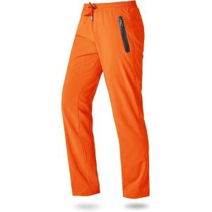 imageBoladeci Mens Joggers Lightweight Quick Dry Casual Athletic Hiking Pants Sweatpants with Pockets Elastic WaistOrange