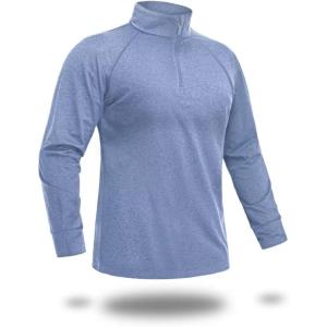 imageBoladeci Mens Long Sleeve Shirts UPF 50 UV Protection Sun Shirts Quarter Zip Lightweight Quick Dry Golf Casual Shirts